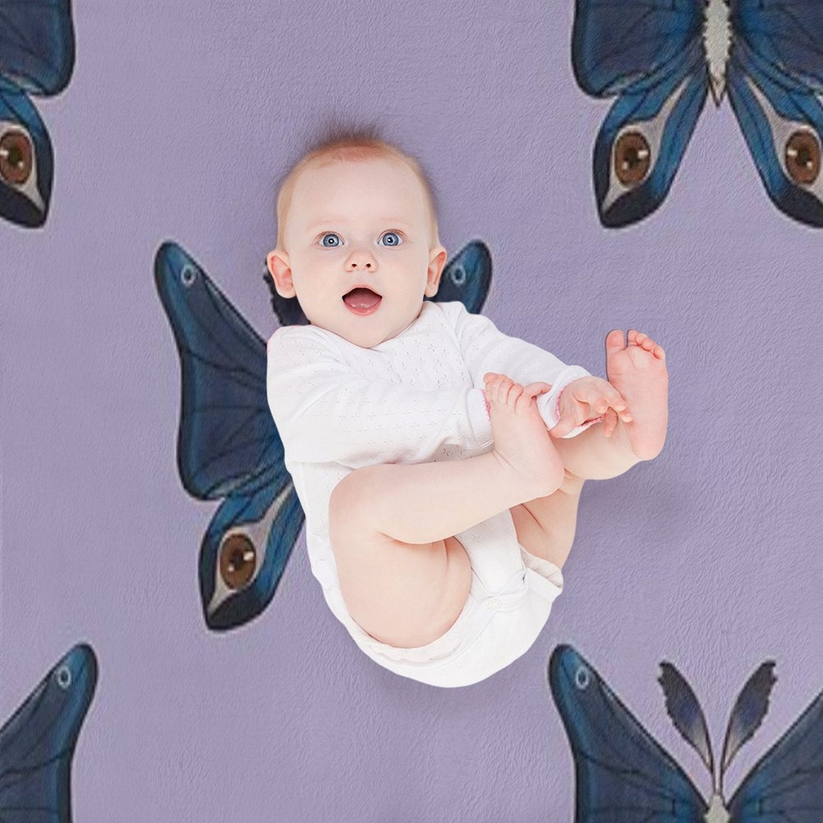 Purple Moth Shrink-resistant Throw Blanket
