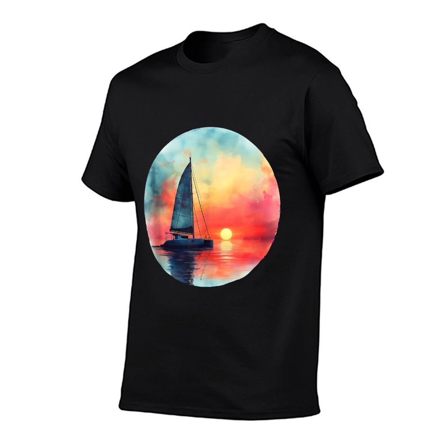Sunset Sails - Catamaran Sailing Adventure Desig Trendy Pattern T-Shirt