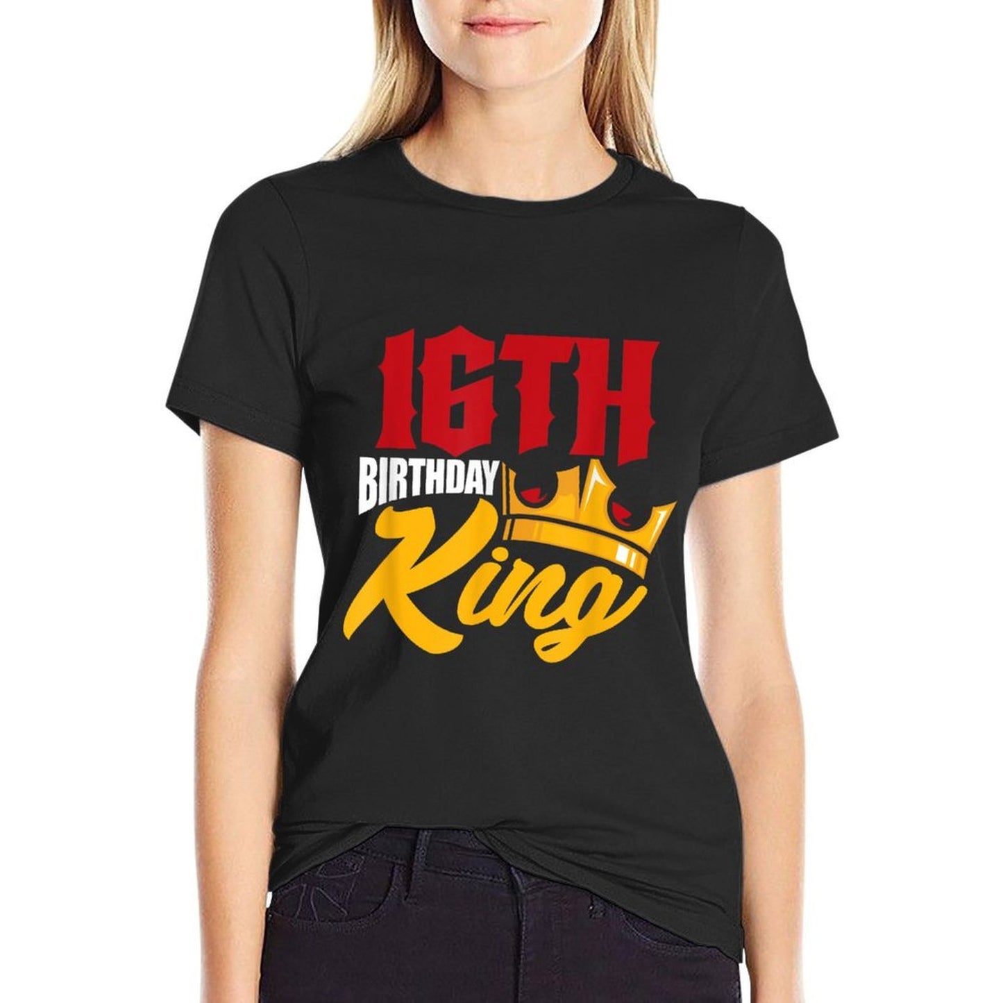 16th Birthday King Sixteen 16 Years Old Crown Affordable Price T-Shirt