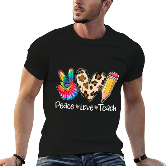 Tie Dye Hippie Peace Love Teach Teacher Appreciation  Slim-fit Cut T-Shirt
