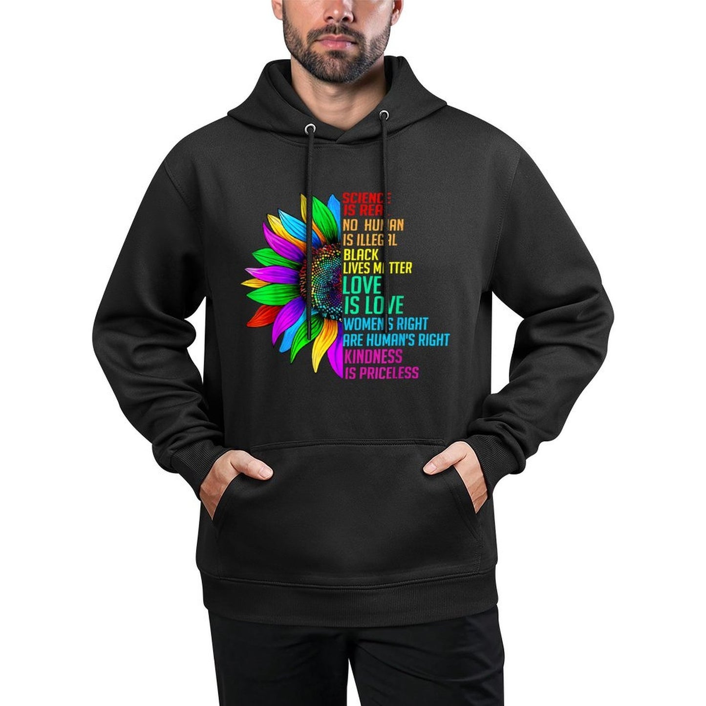 Sunflower Rainbow Science Is Real Black Lives Matter LGBT All-Day Comfort Hoodie