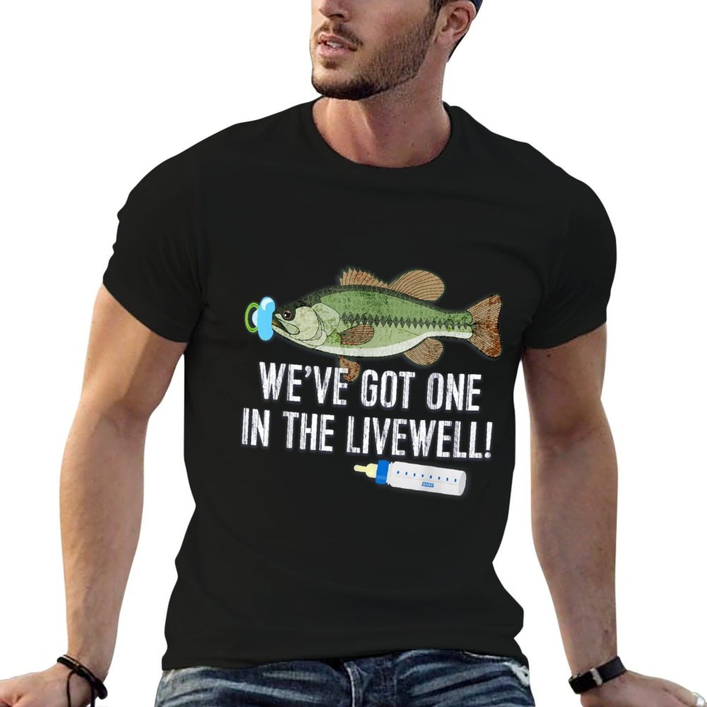 WEVE GOT ONE IN THE LIVEWELL! Parents Pregnancy Fade-proof Color T-Shirt