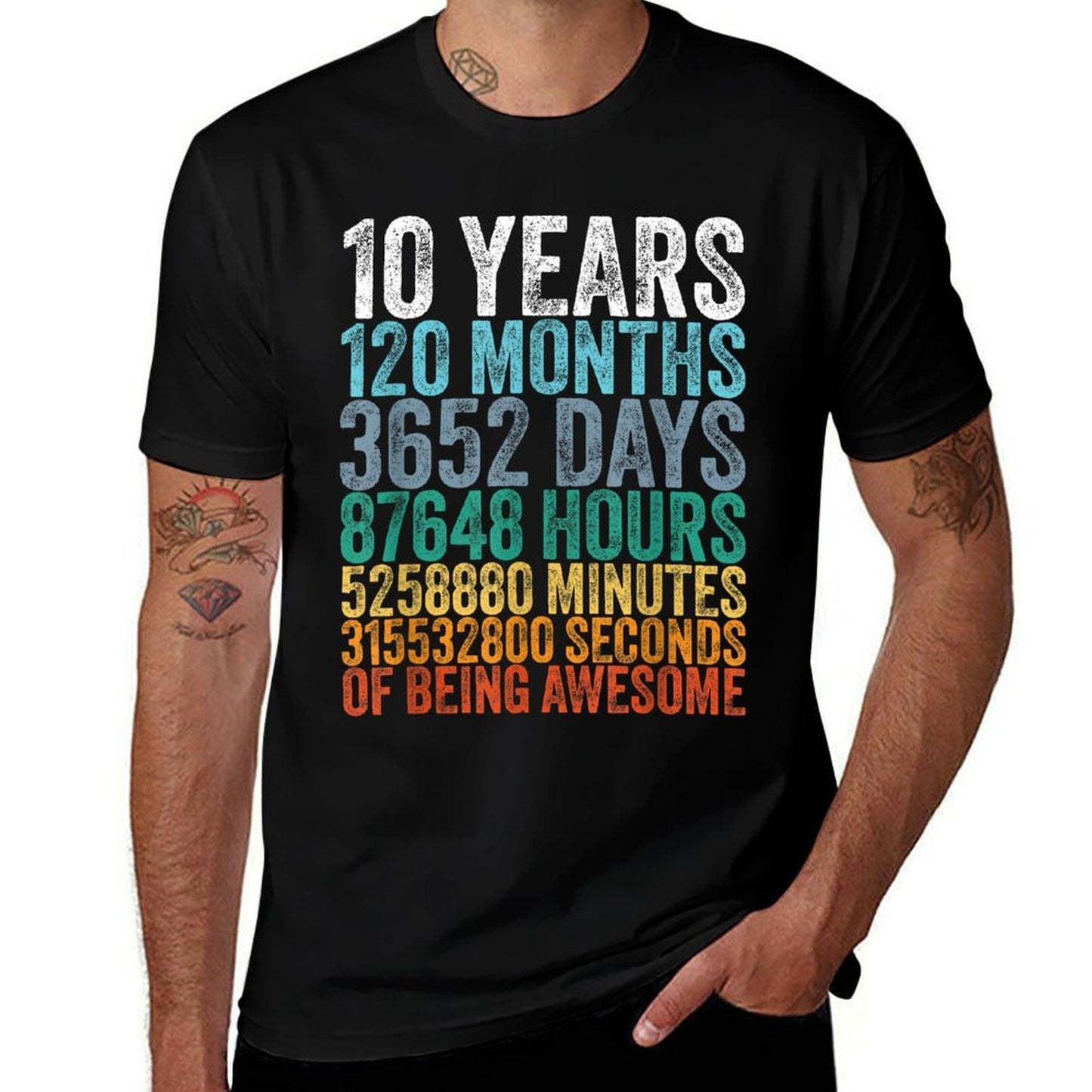 10 Year Old BDay Decorations Son Boy 10yr 10th Birthday Cotton T-Shirt