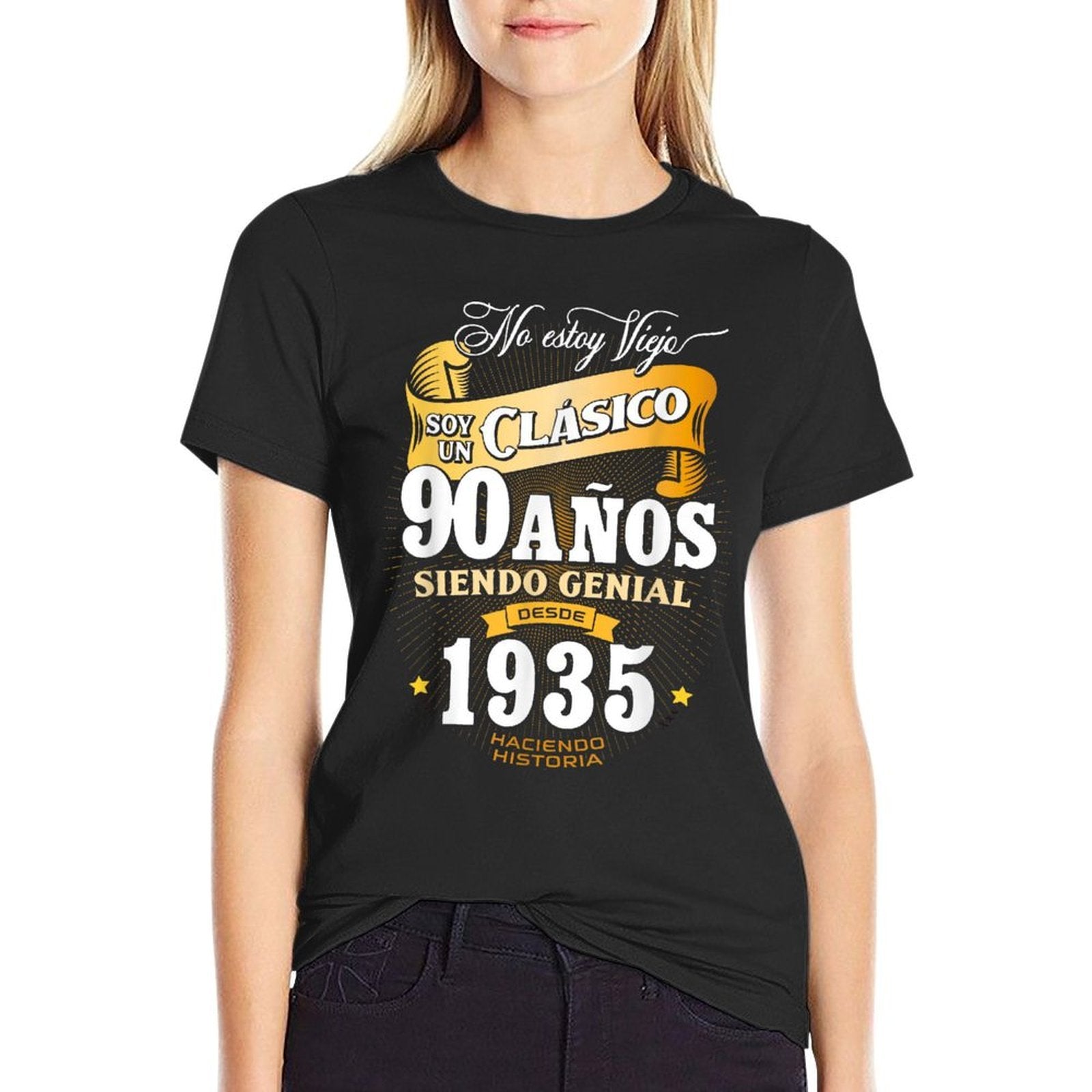 90th Birthday for Men in Spanish Regalo Cumpleanos 90  Easy-care T-Shirt