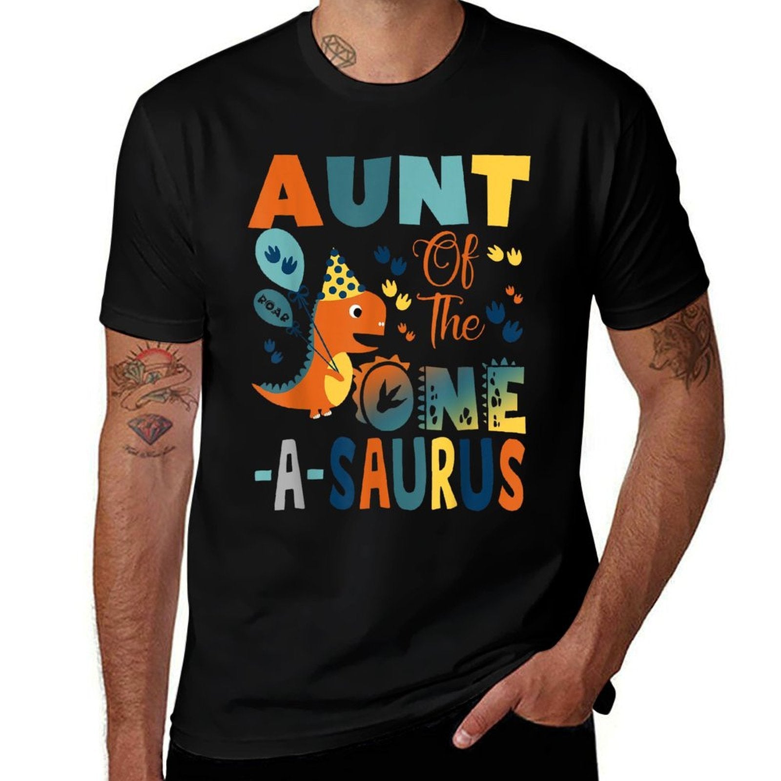 Aunt Of The One-A-Saurus 2Nd Birthday Dinosaur Party  Classic T-Shirt