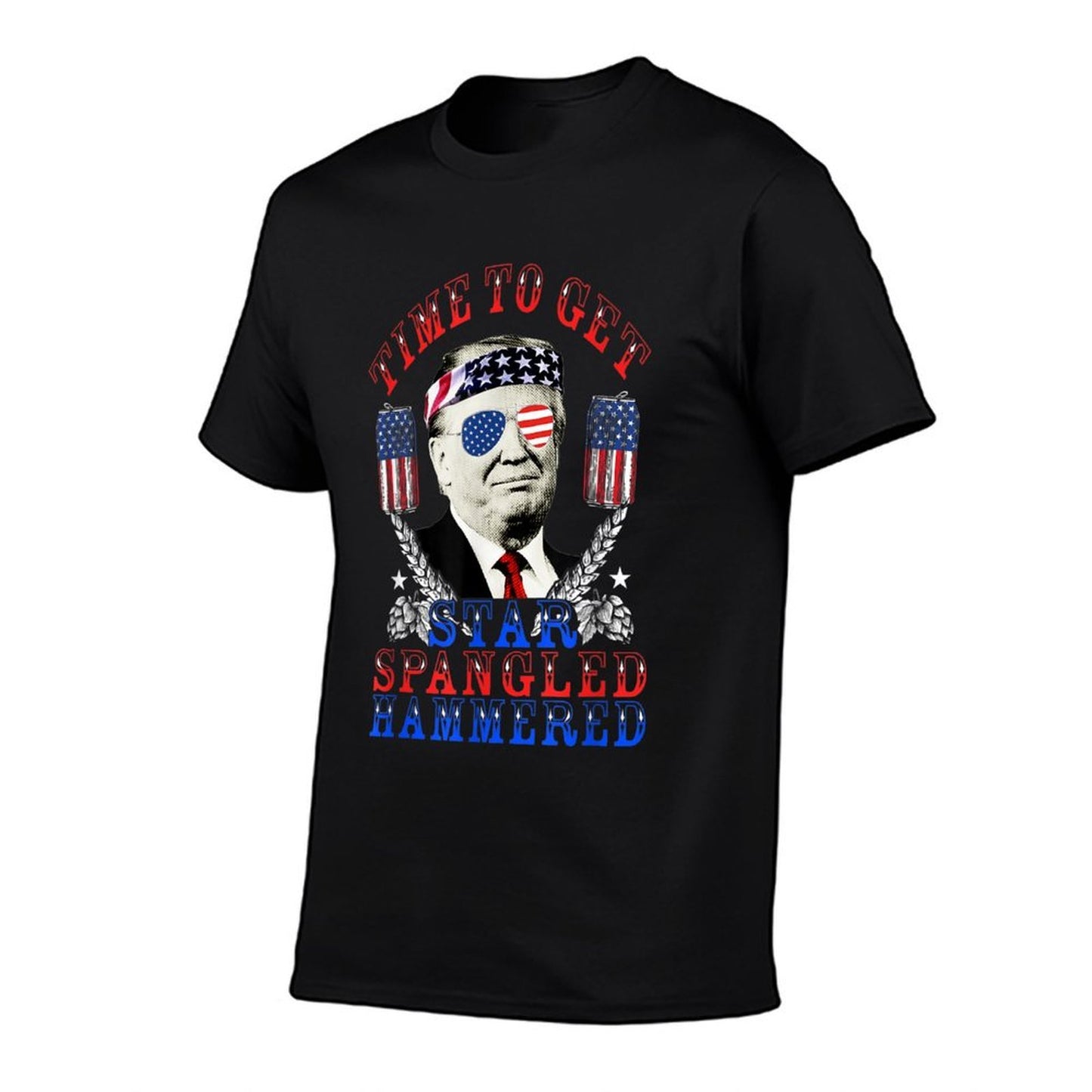 Time To Get Star Spangled Hammered 4th Of July Trump  Easy-care T-Shirt