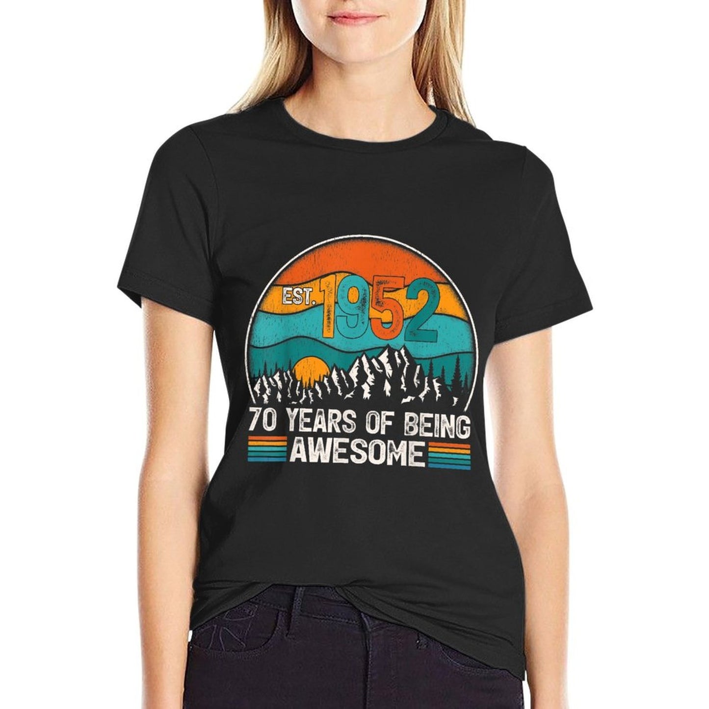 Vintage Est. 1952 70 Years Of Being Awesome 70th Birthday  Easy-care T-Shirt