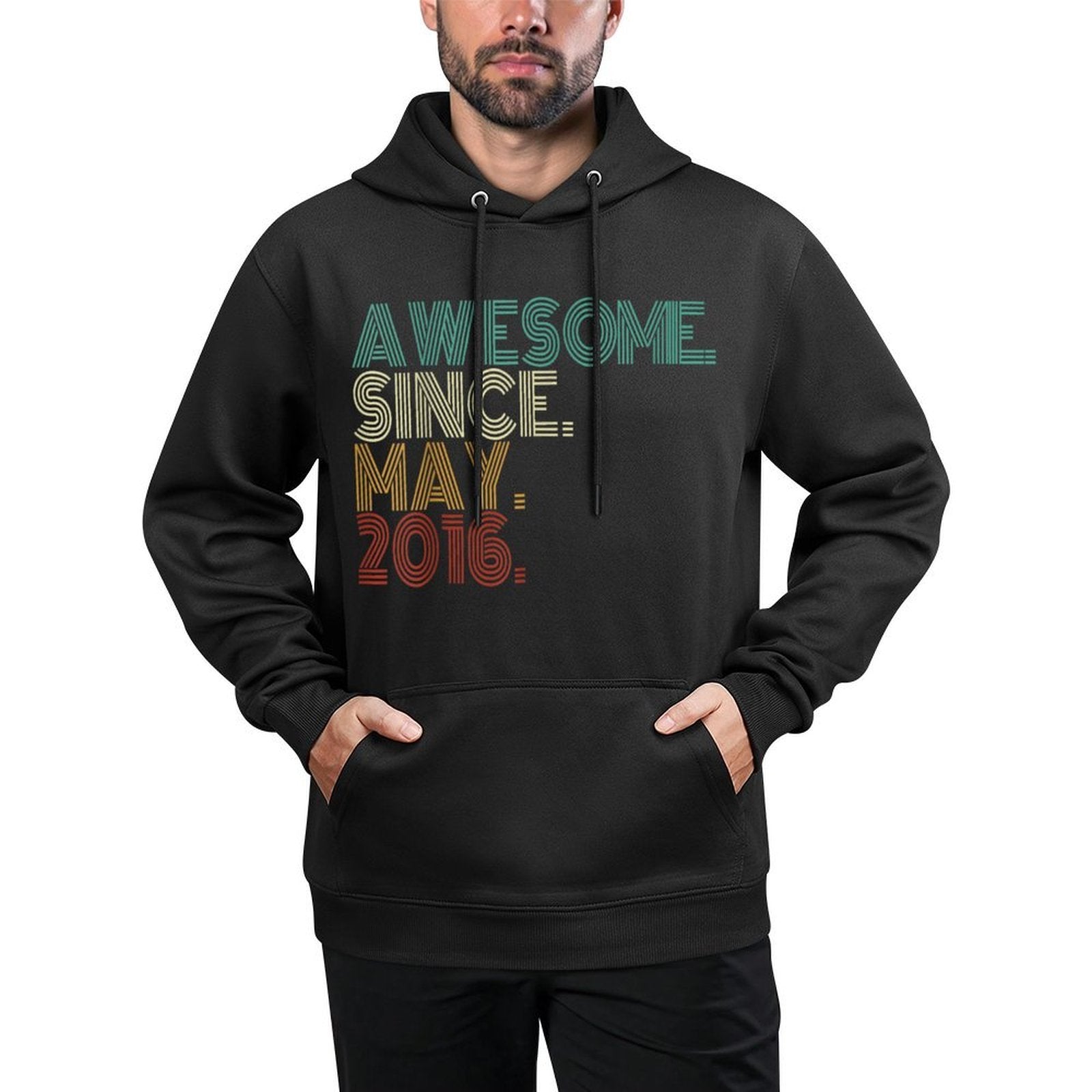 9 Years Old Awesome Since May 2016 9th Birthday Customizable Surface Hoodie
