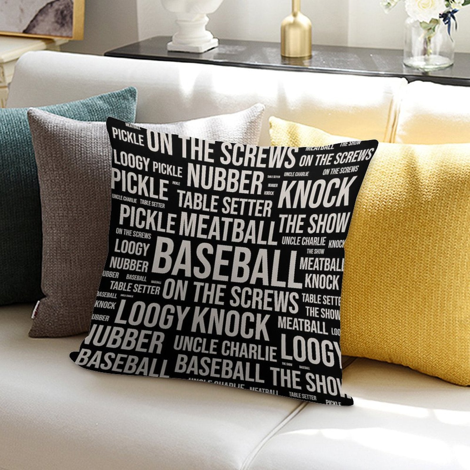 Baseball Sport Gifts Soft High-Density Material Throw Pillow