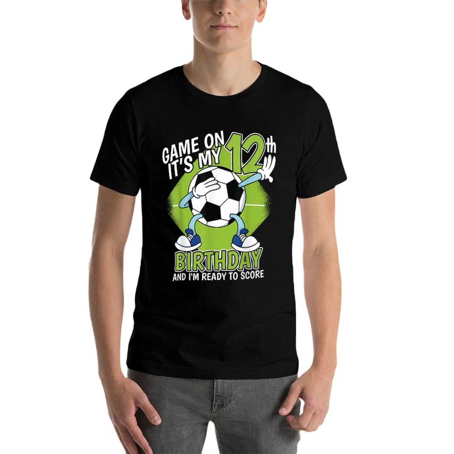 12 Year Old Soccer Player Boy 12th Birthday Soccer Theme Tagless Design T-Shirt