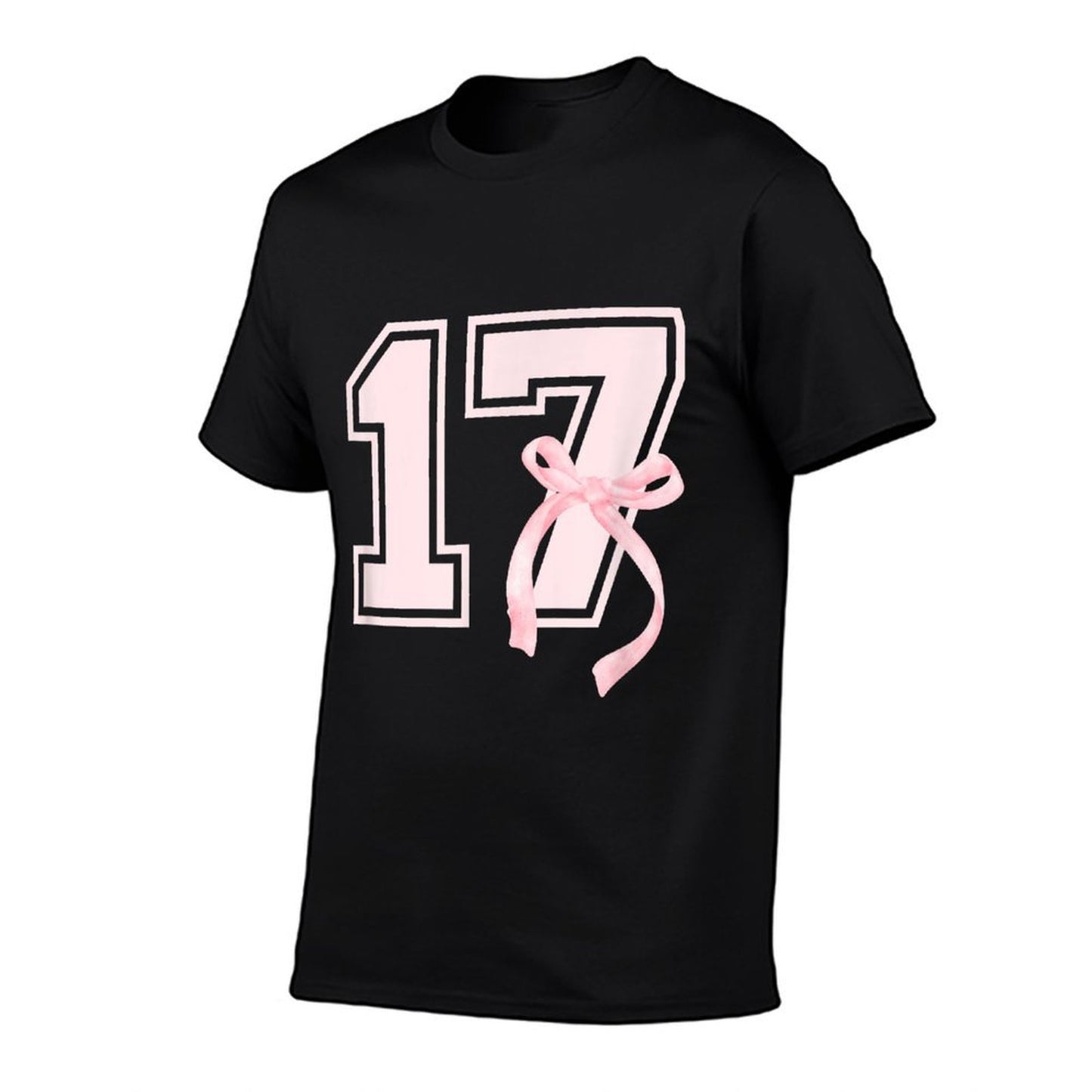 17th Coquette Birthday Party Seventeen Year Old Bow Ribbed Collar T-Shirt