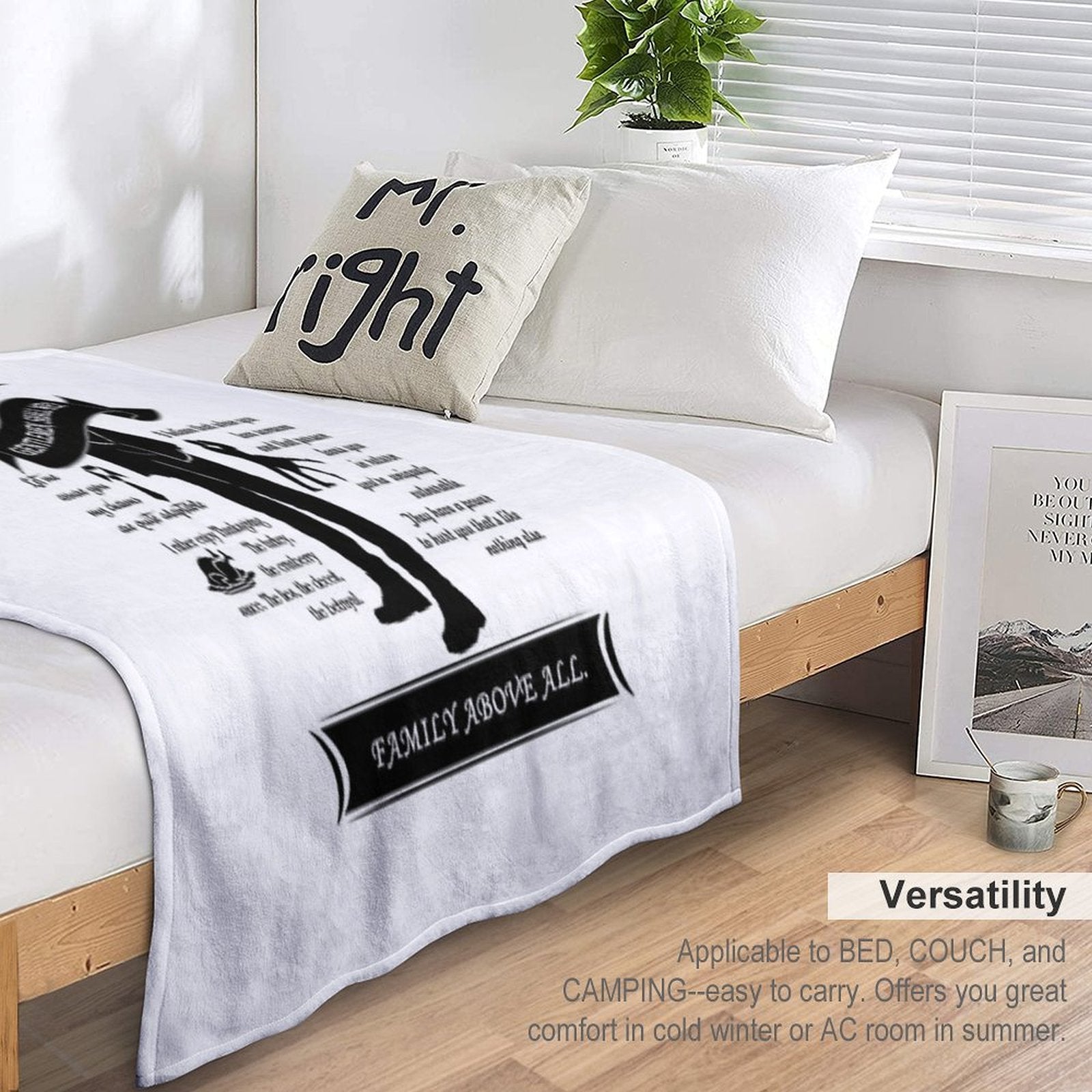 Elijah Quote Tee. All-season Throw Blanket