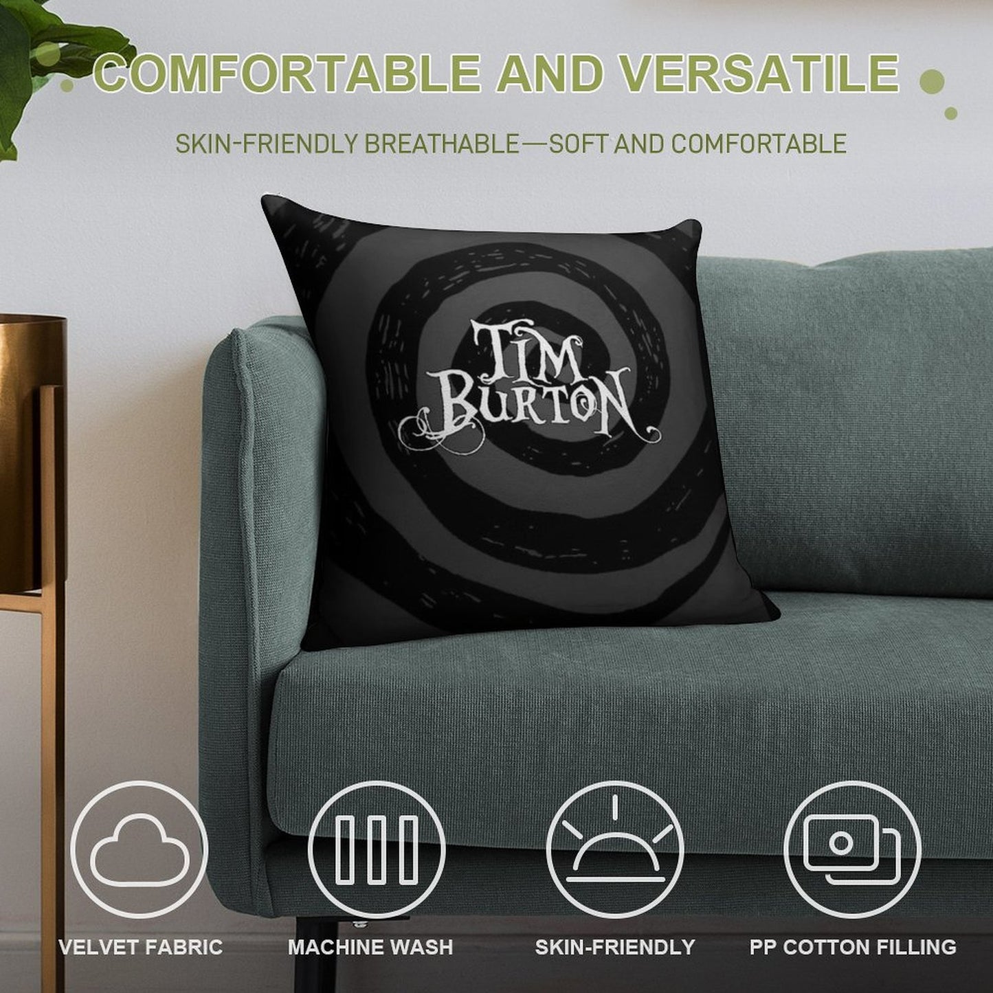Tim Burton Soft Warmth Comfort Throw Pillow