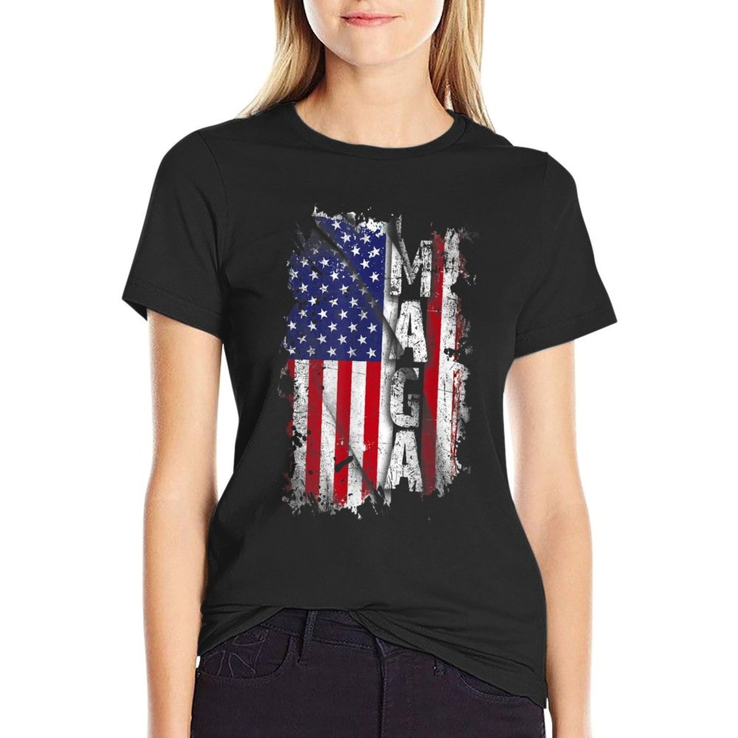 Vintage American MAGA 4th Of July American Ideas  Eco-friendly Material T-Shirt