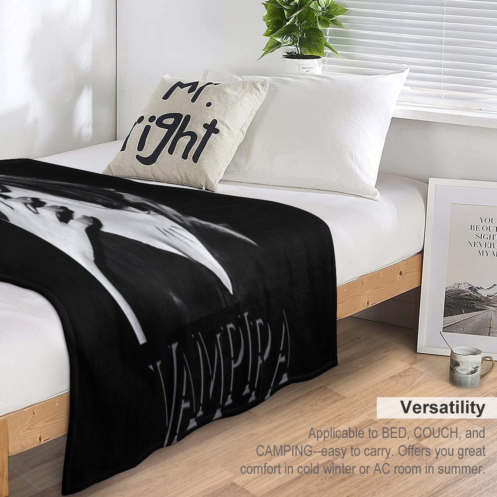 Vampira Machine-washable Throw Blanket