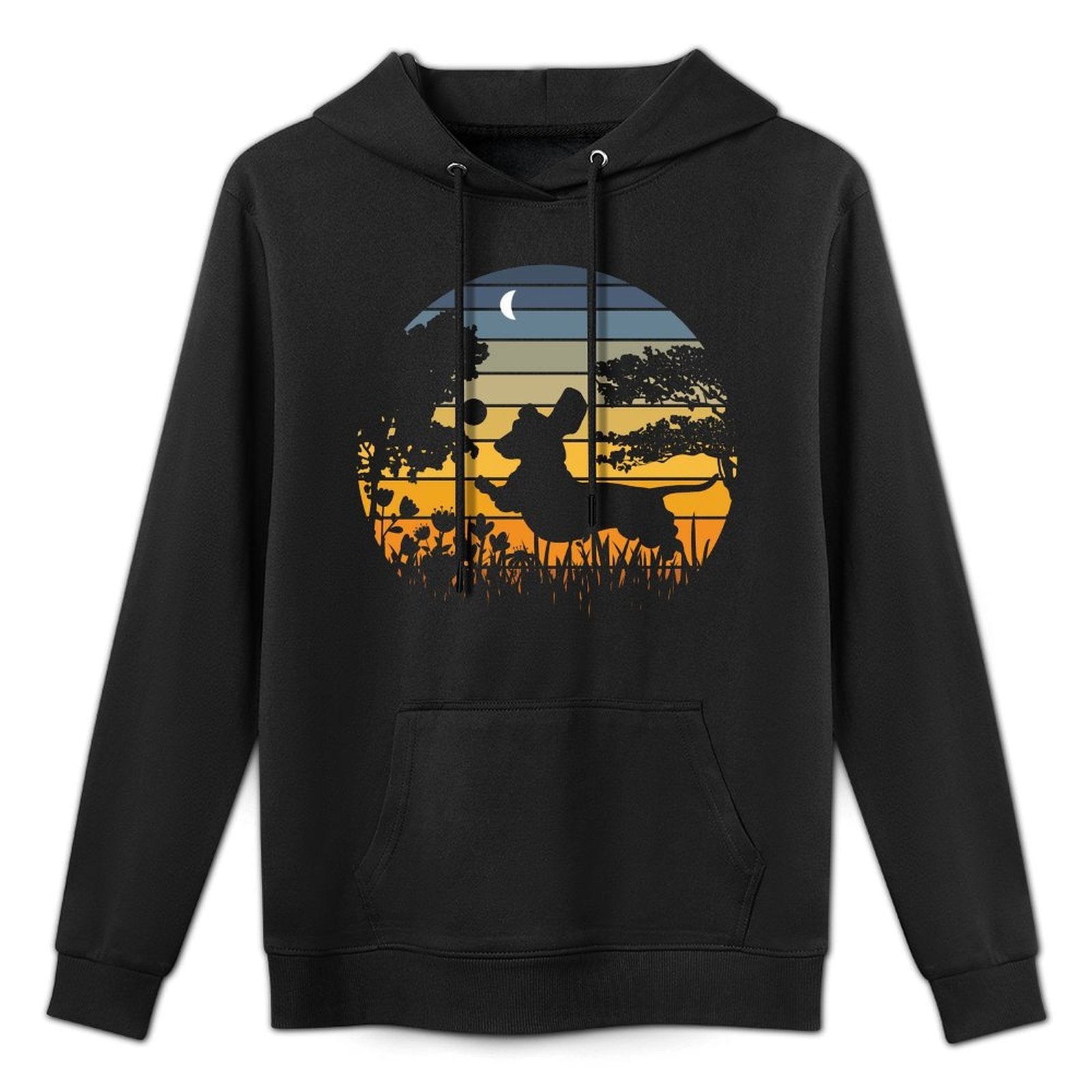 Dachshund Wiener Dog Sunset Garden Nature Lover Durable Construction Hoodie