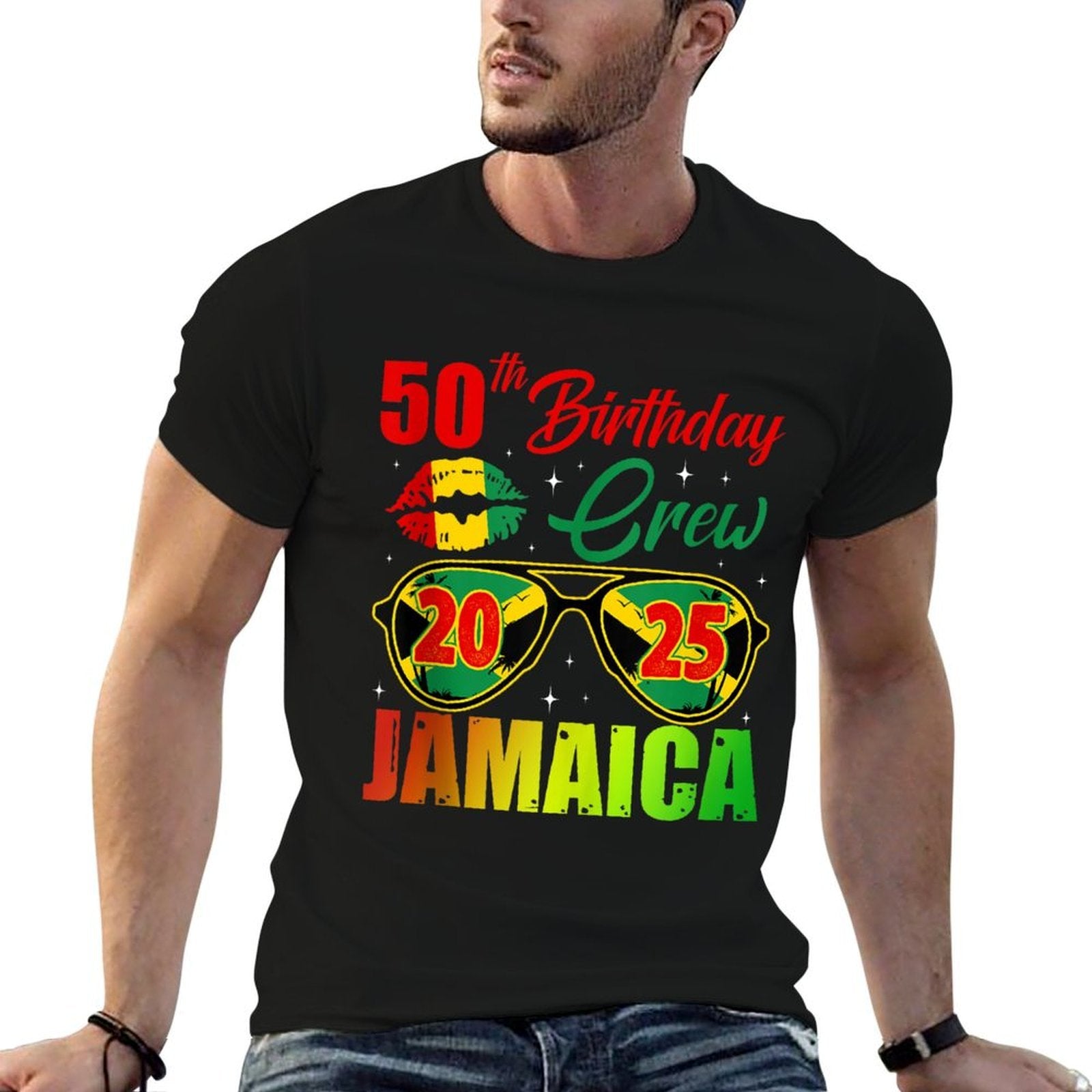 50th Birthday Crew Jamaica Party 2025 Birthday Trip  Affordable Price T-Shirt