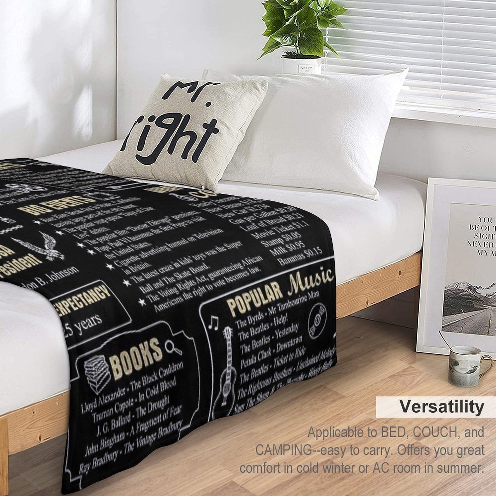 Birthday Anniversary 1965 History Back in 1965 Comfort Throw Blanket