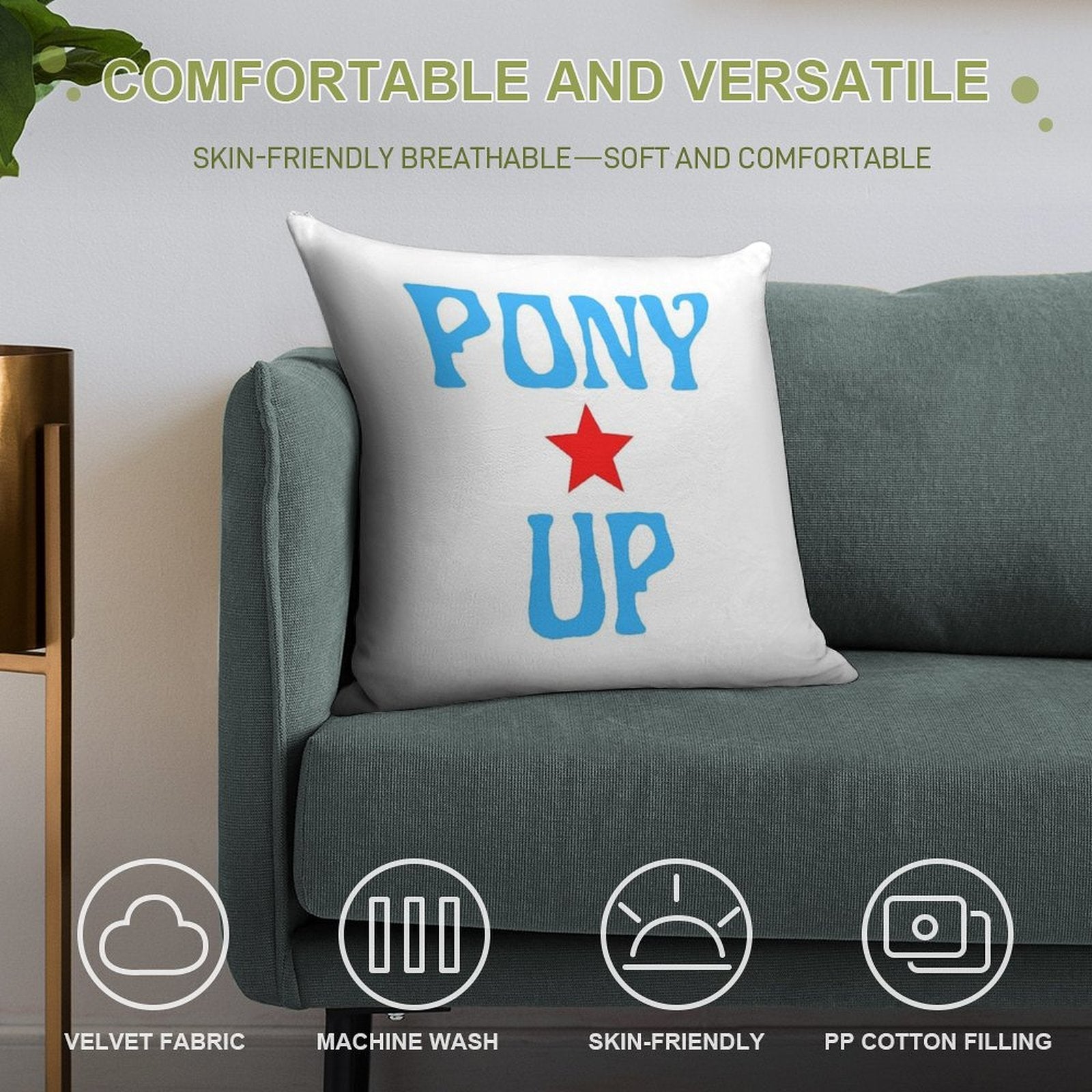 SMU Pony Up Soft Easy Maintenance Throw Pillow