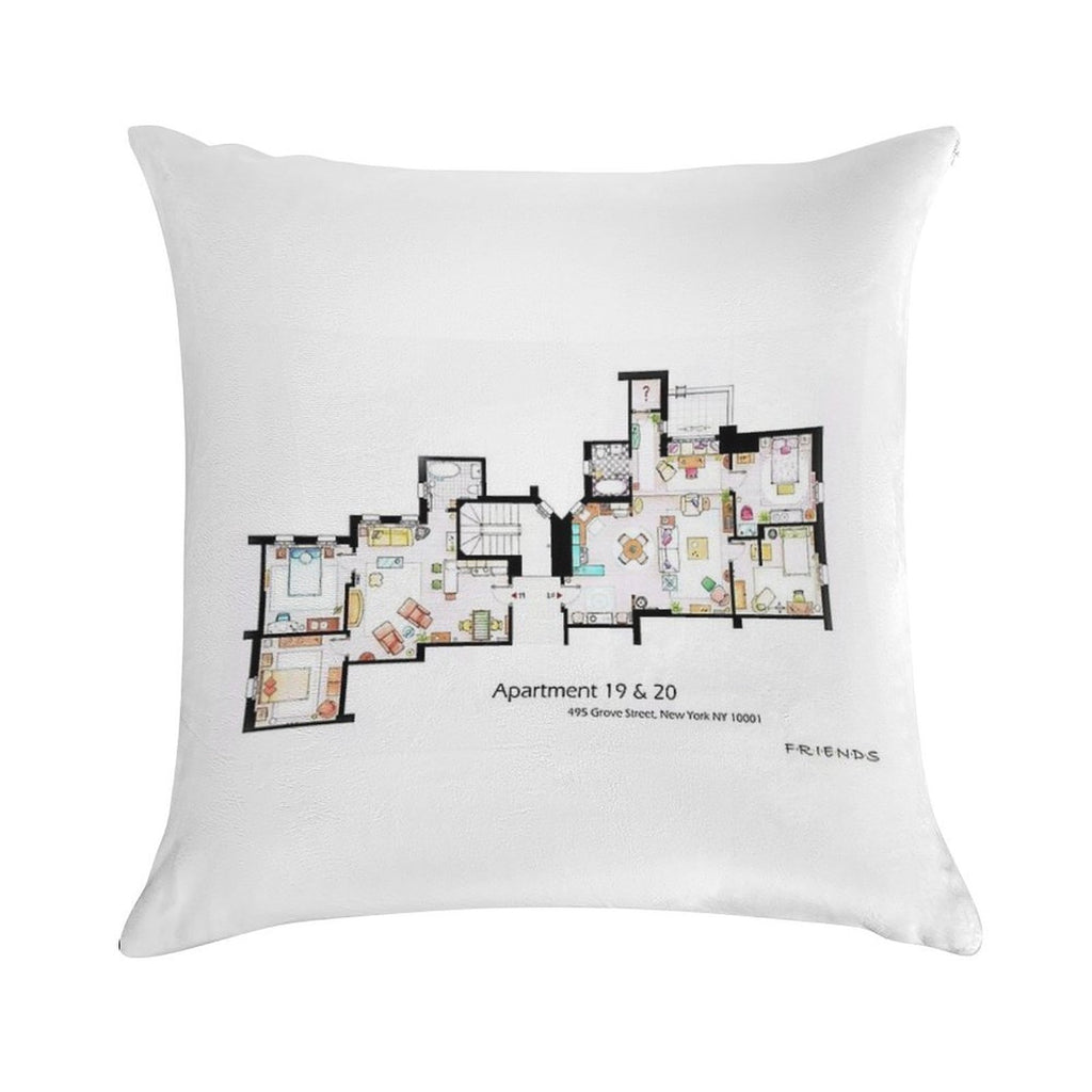495 Grove Street, New York NY 10001 Soft Multiple Sizes Throw Pillow