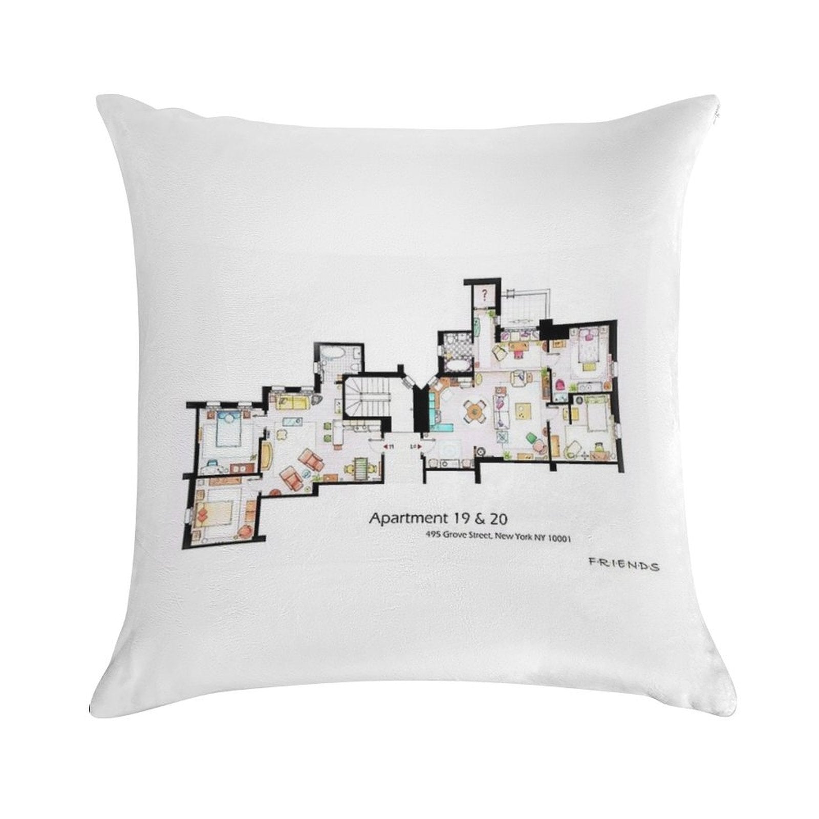 495 Grove Street, New York NY 10001 Soft Multiple Sizes Throw Pillow