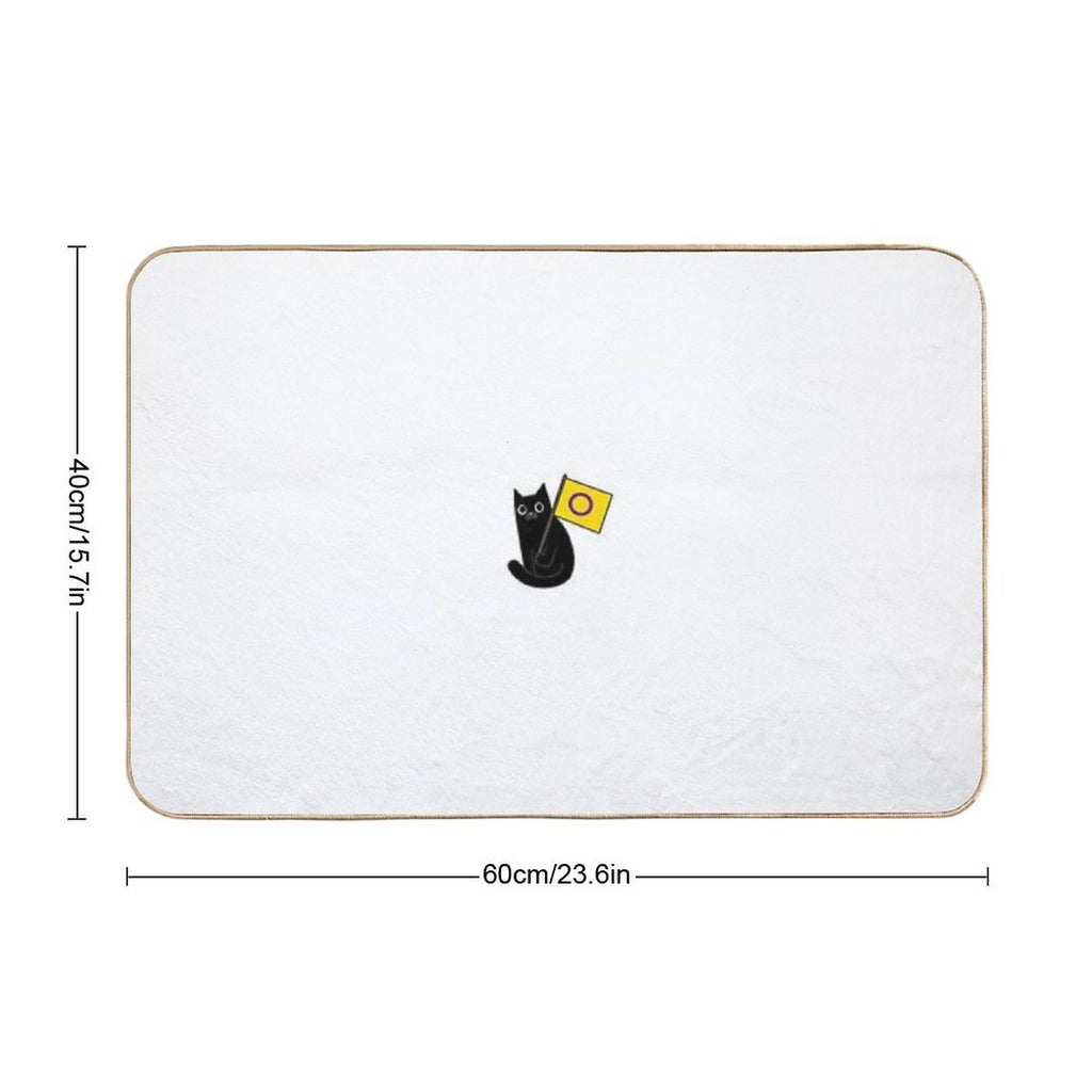 Intersex Pride Flag Black Cat Sticker  Versatile Bath Mat