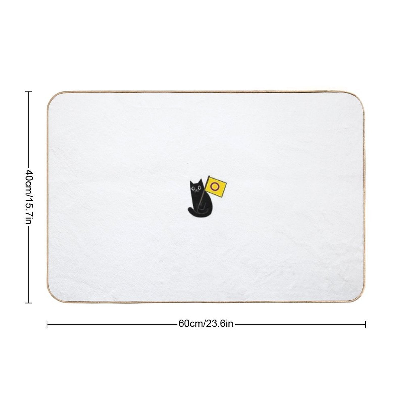 Intersex Pride Flag Black Cat Sticker  Versatile Bath Mat