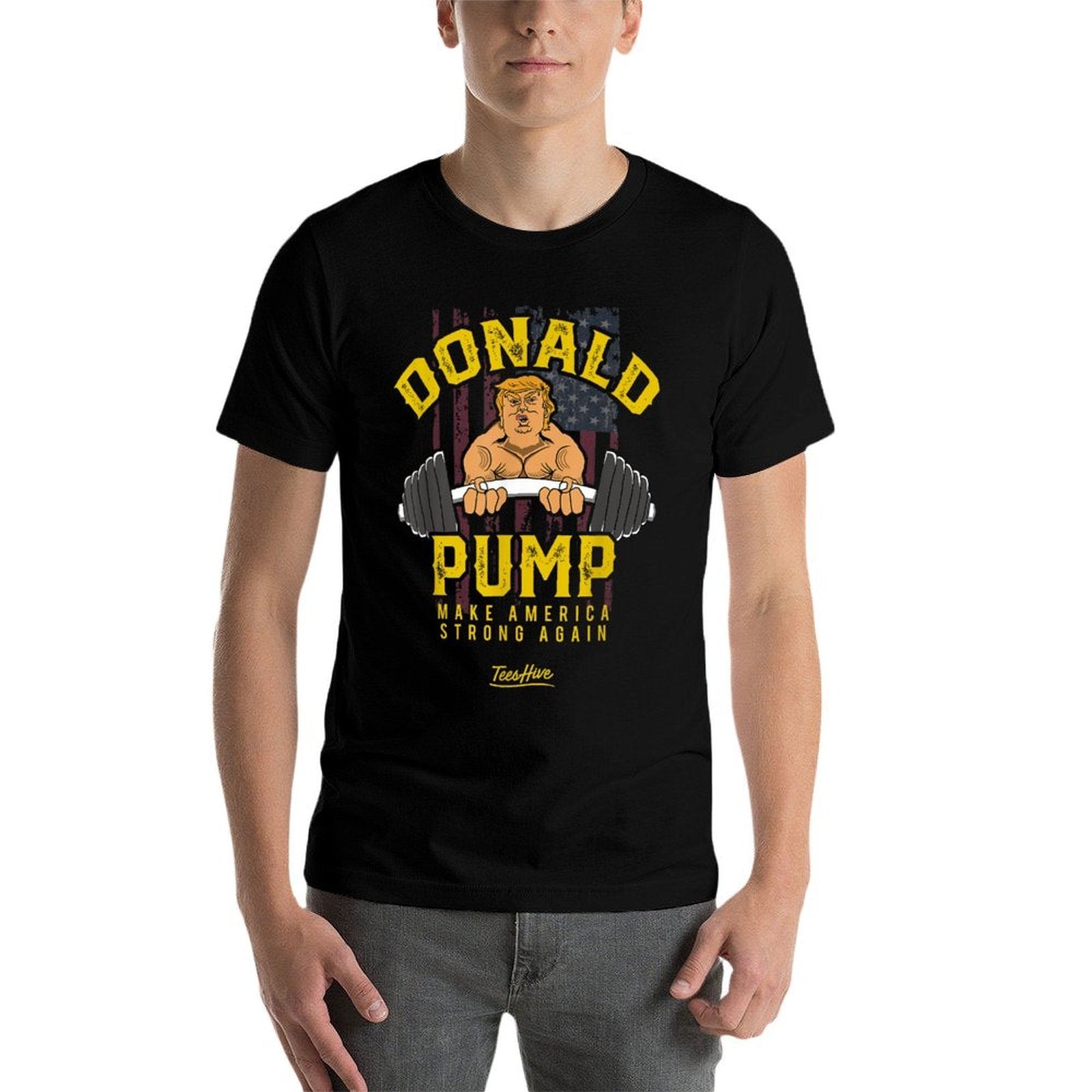 Donald Pump Trump Gym Trump Workout Trump  Tagless Design T-Shirt