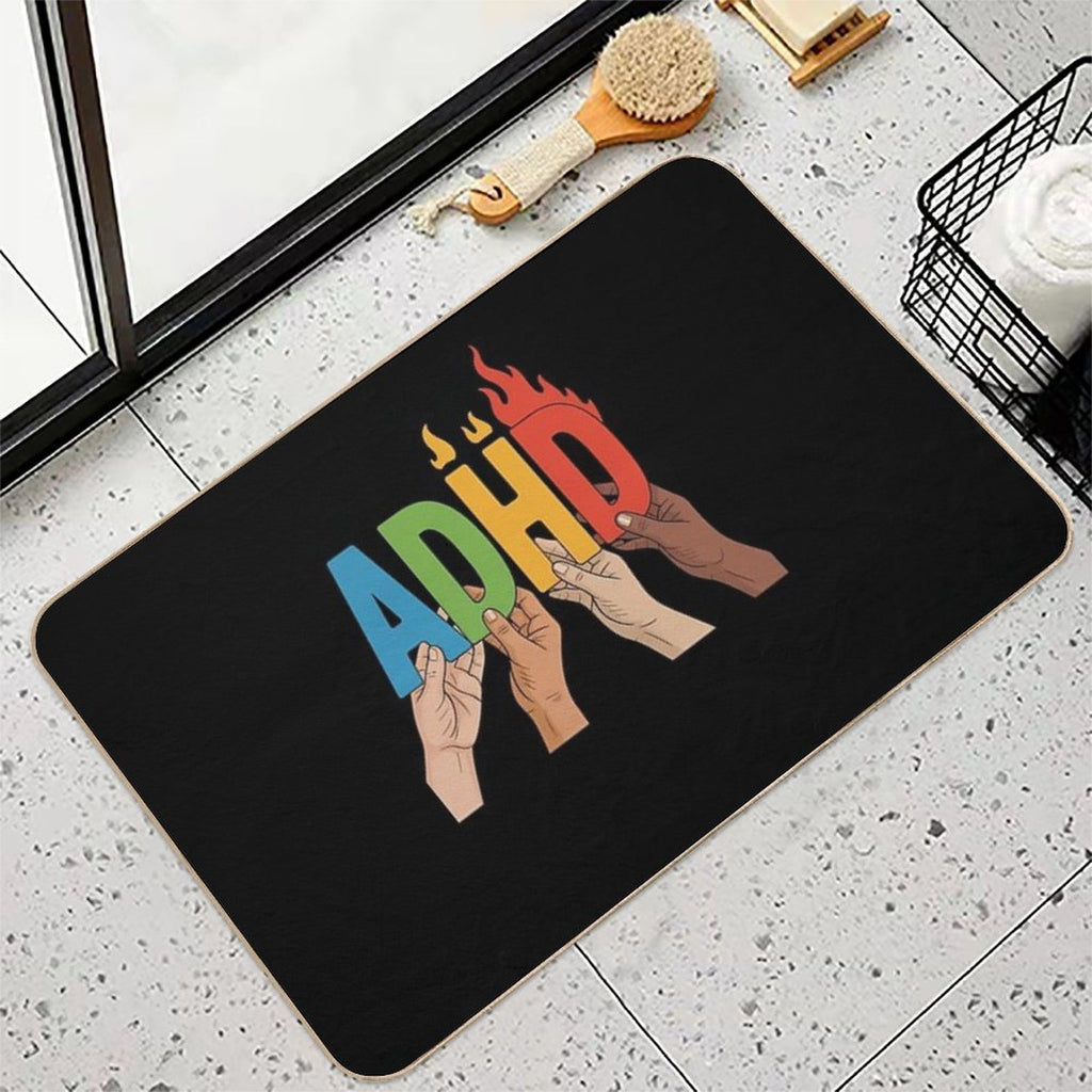 ADHD Awareness Prevent Attention Deficit Warrior Survivor  Rapid-Drying Bath Mat