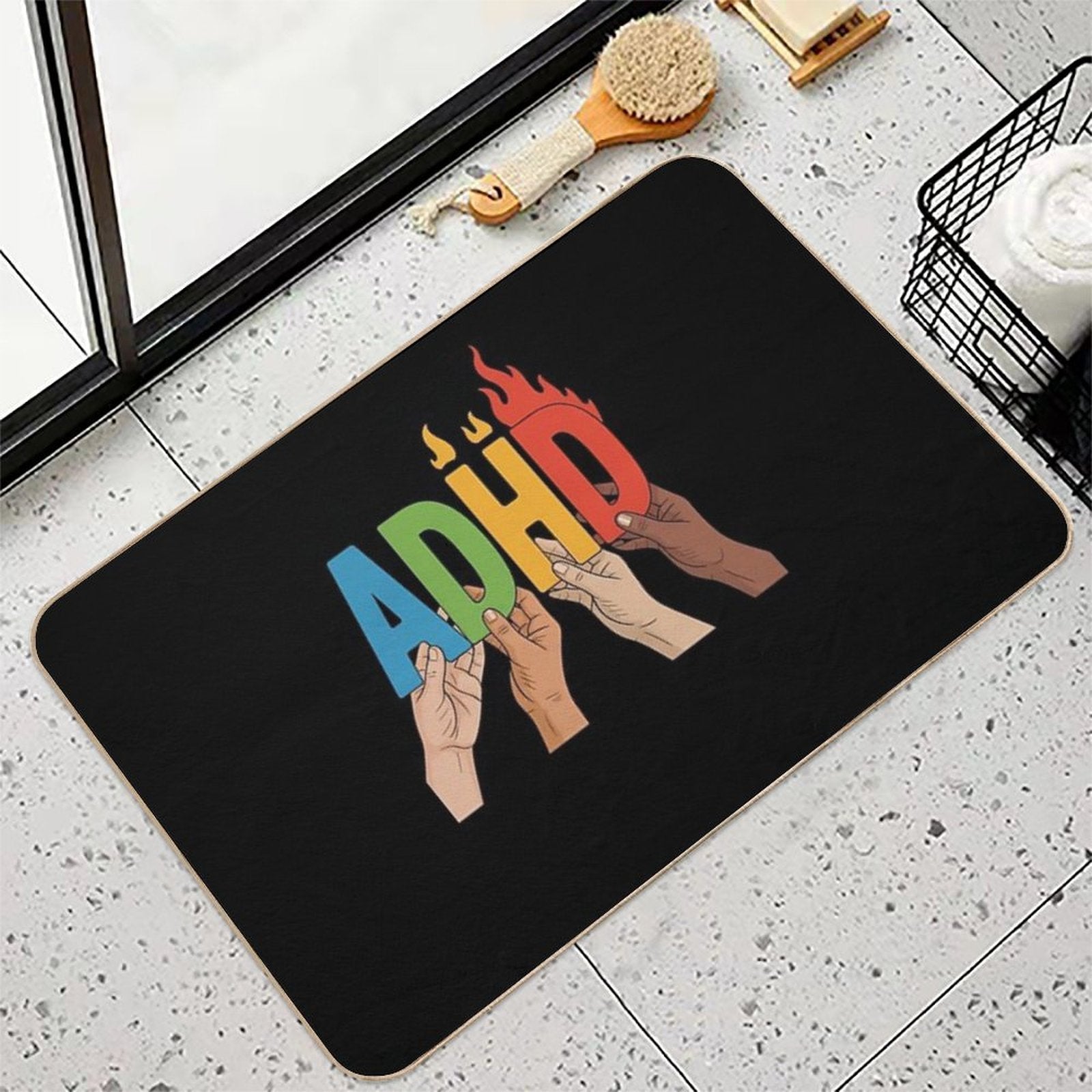 ADHD Awareness Prevent Attention Deficit Warrior Survivor  Rapid-Drying Bath Mat