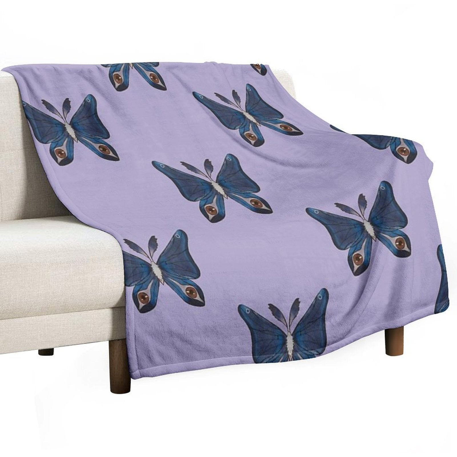 Purple Moth Shrink-resistant Throw Blanket