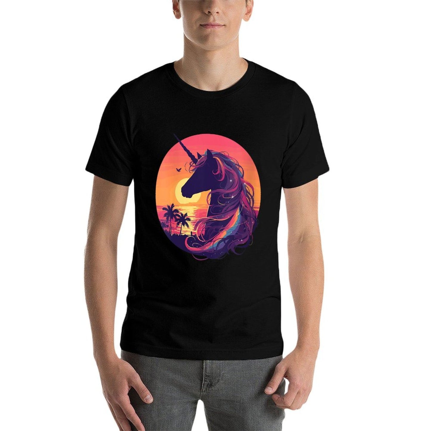 Womens Majestic Sunset Unicorn Art Mystical Creature Fantasy  Affordable Price T-Shirt