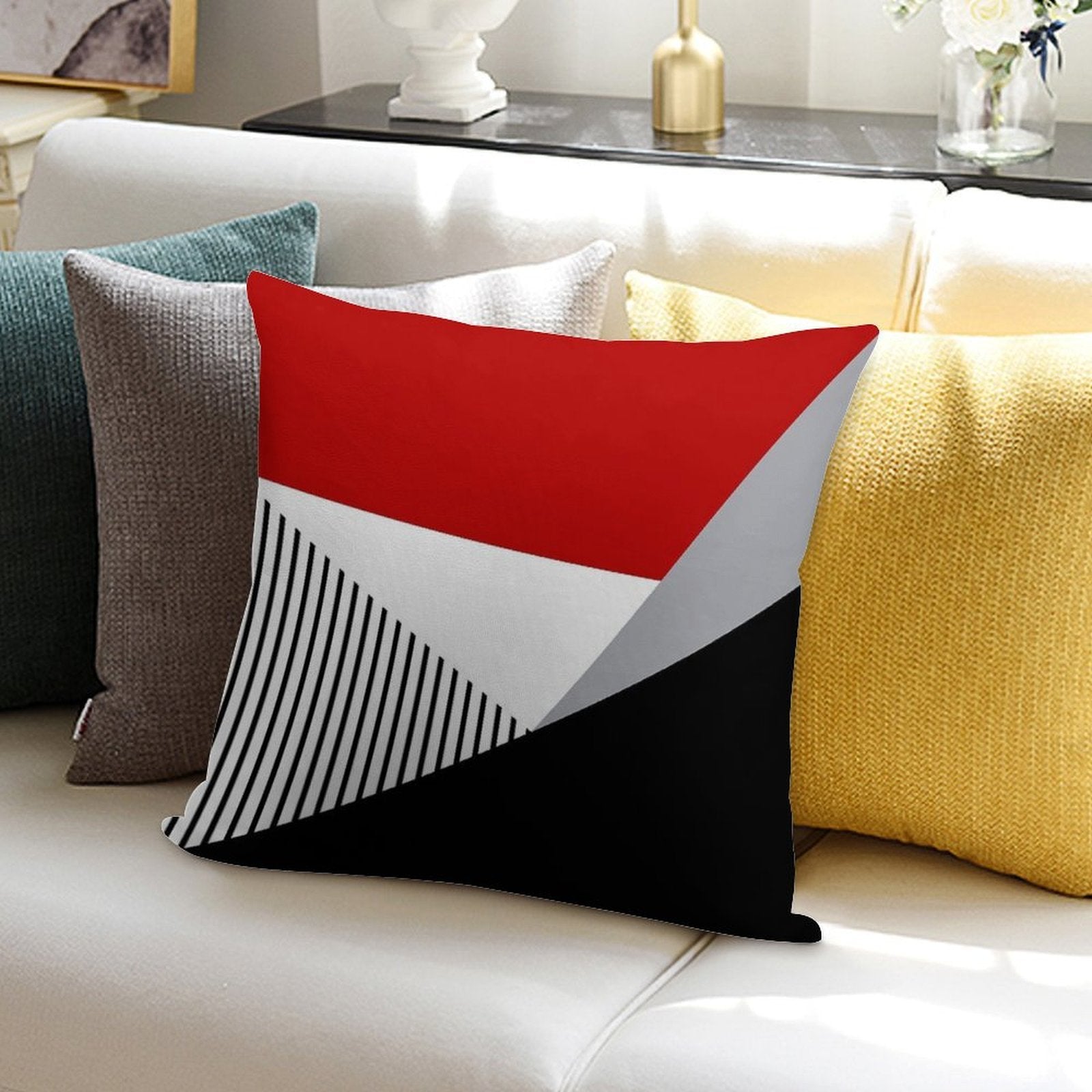 Colorful Geometry Soft Warmth Comfort Throw Pillow