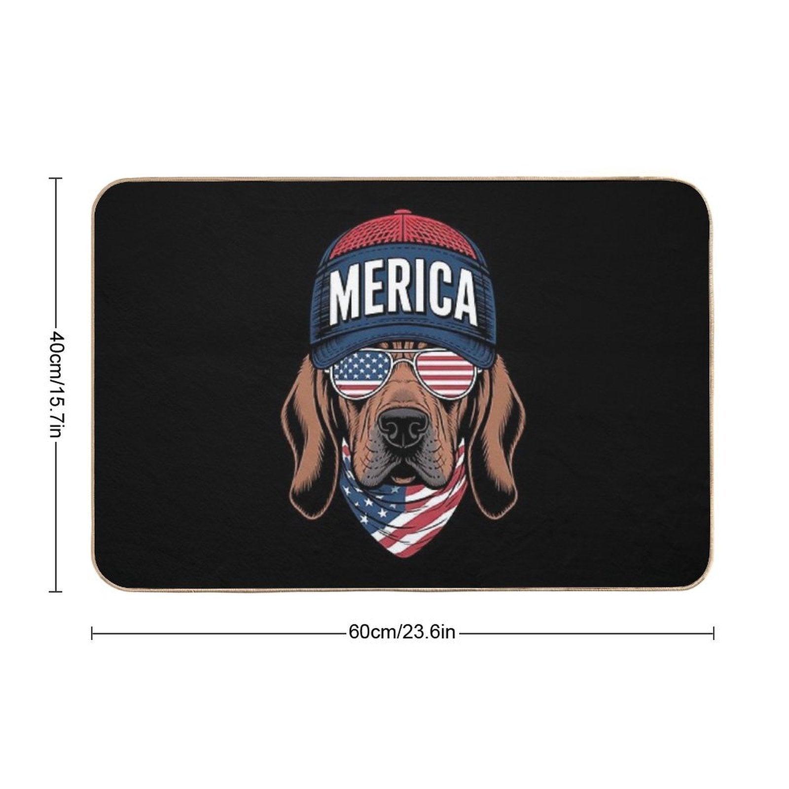 Bloodhound 4th of July US American Flag Dog Patriotic  Rapid-Drying Bath Mat