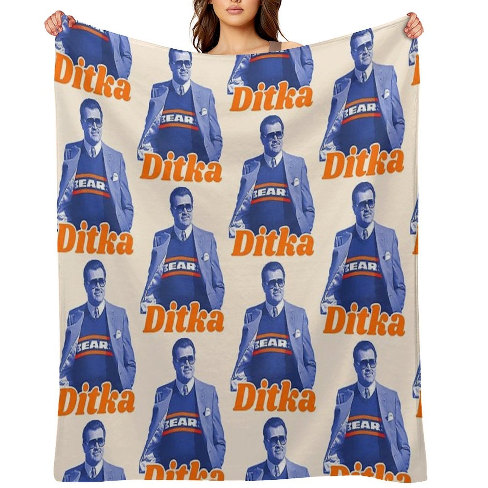 Retro Mike Ditka ))(( Bears Sideline Cool Travel-friendly Throw Blanket