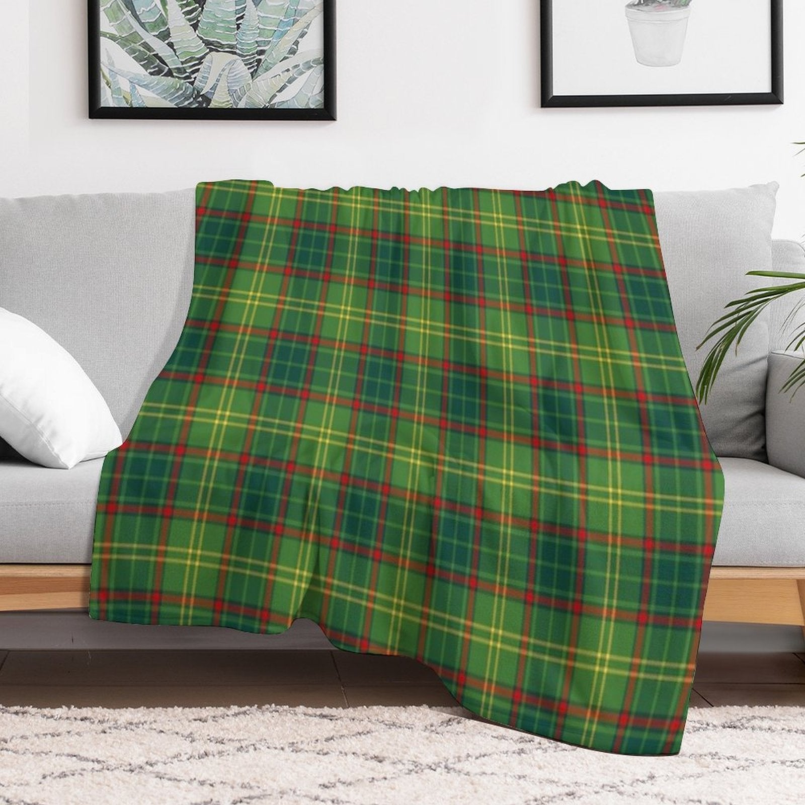 County ARMAGH Tartan  Official Armagh Tartan, Ulster, Ireland Gift-ready Throw Blanket