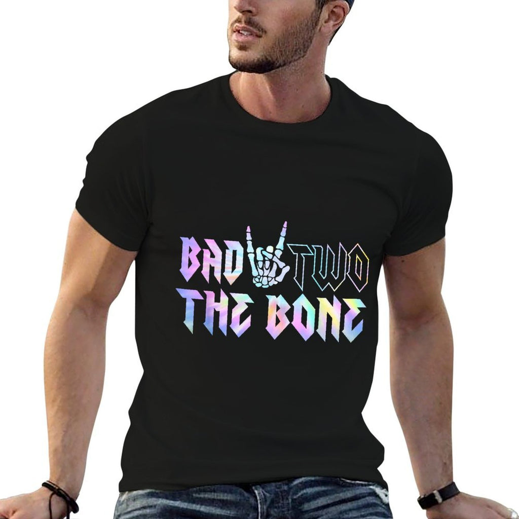 Bad Two The Bone Birthday 2 Years Old Birthday  Rolled Sleeves T-Shirt