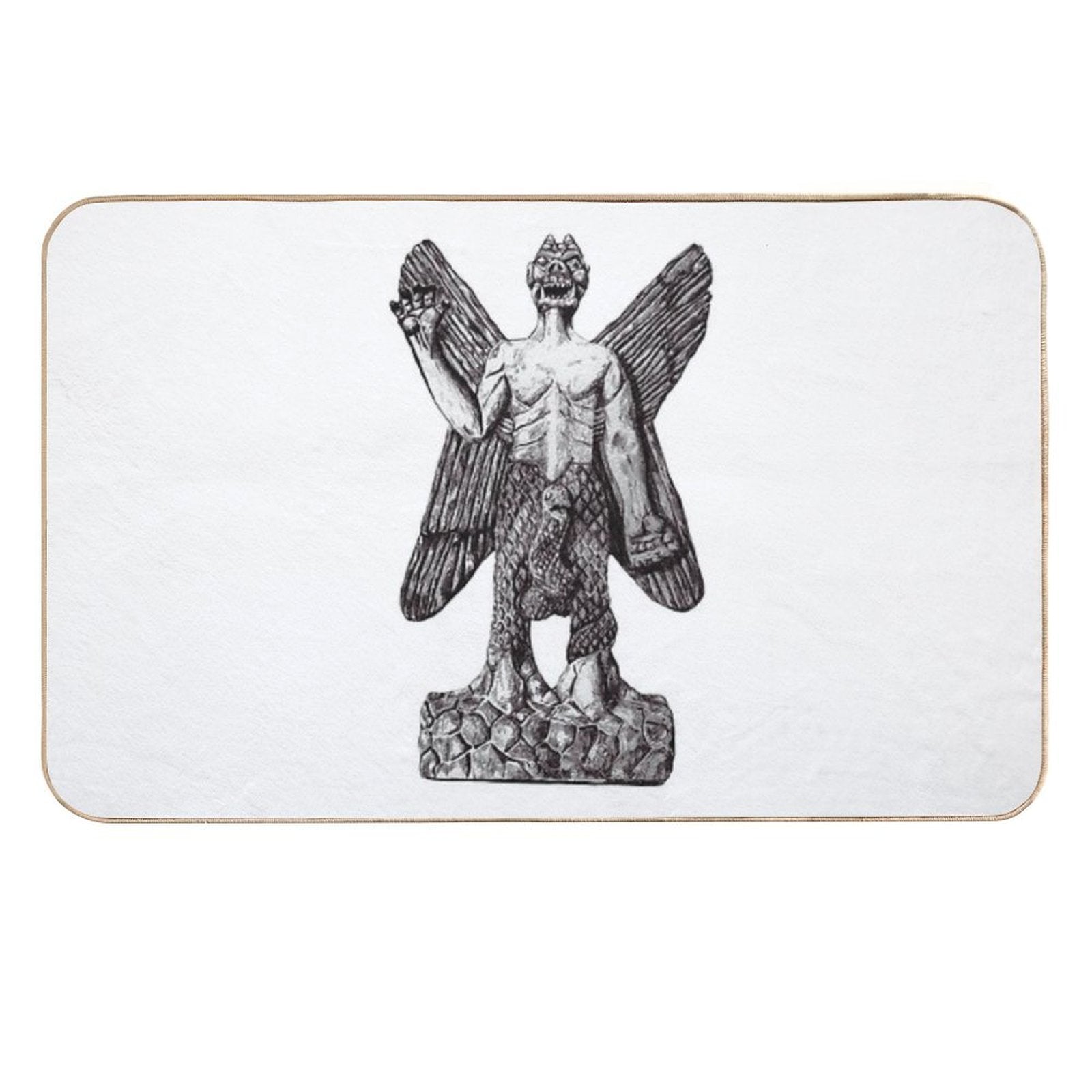Pazuzu Stone Figure  Stain-Proof Bath Mat