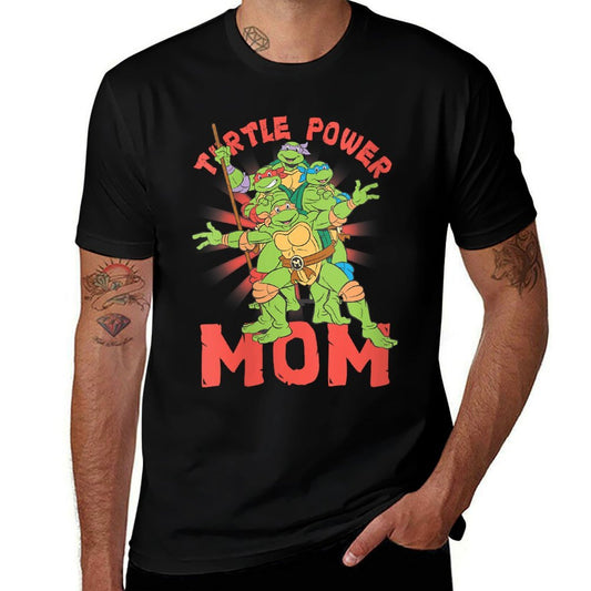 Teenage Mutant Ninja Turtles Mom Turtle Power Poster  Ribbed Collar T-Shirt