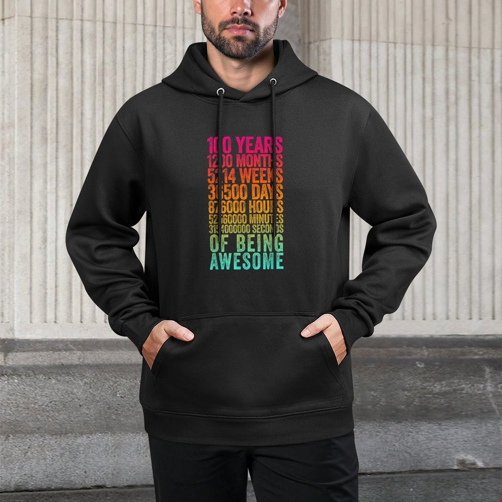 Funny 100th Birthday Old Meter Funny 100 Year Old Gift Breathable Fabric Hoodie