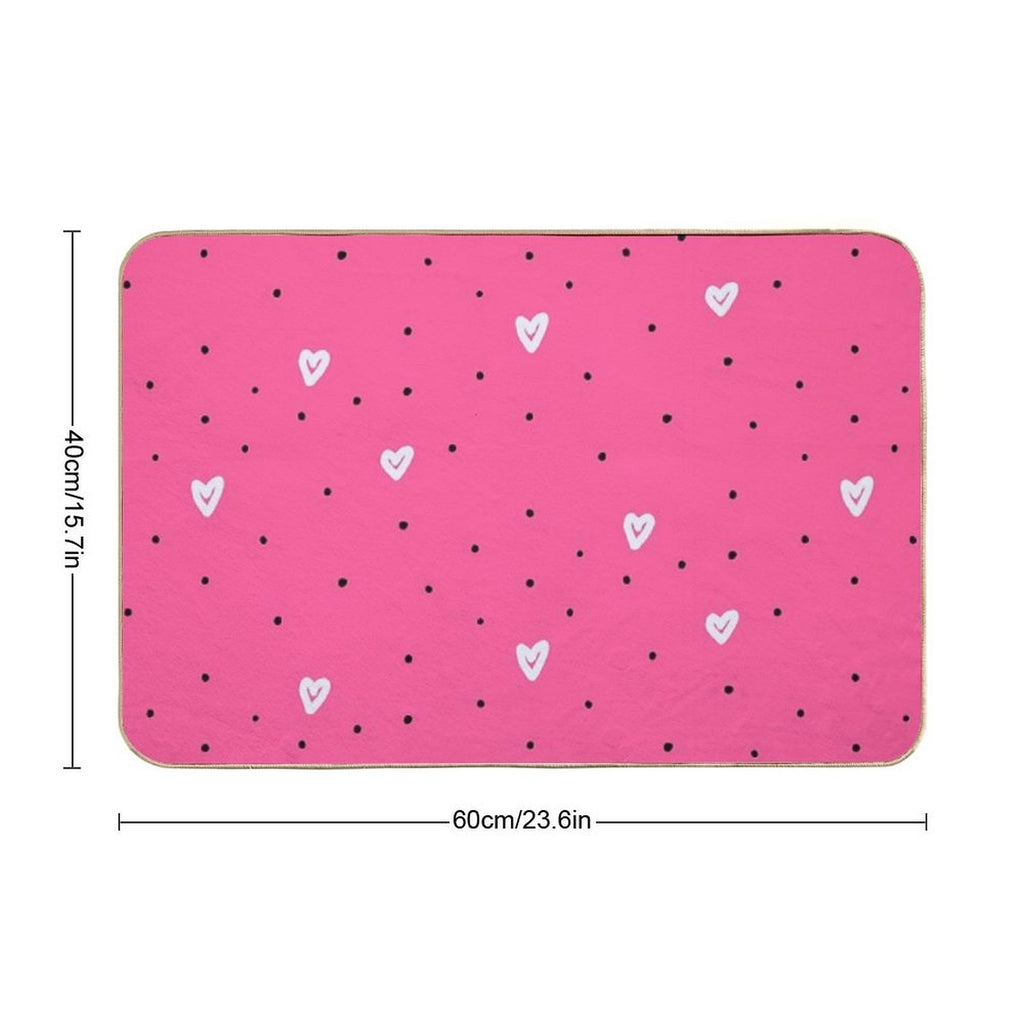 Wild Hearts – Pink Pattern Art Print  Multi-Purpose Bath Mat