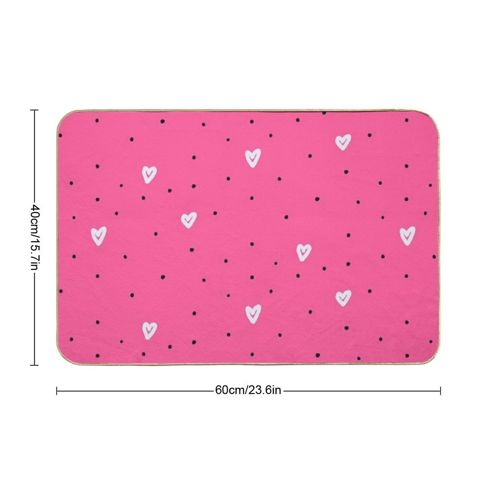 Wild Hearts – Pink Pattern Art Print  Multi-Purpose Bath Mat