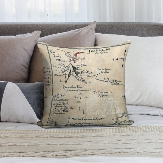 The Map of Live Soft Reinforced Edging Throw Pillow