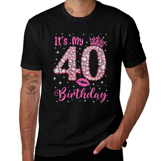 Womens 40 It&#39;s My Birthday 1982 40Th Birthday Gift For Womens  Summer-ready Fabric T-Shirt
