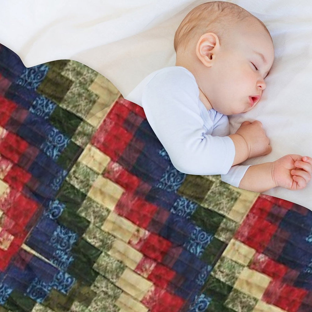 Patchwork Bargello Quilt Block Photo Anti-pilling Throw Blanket