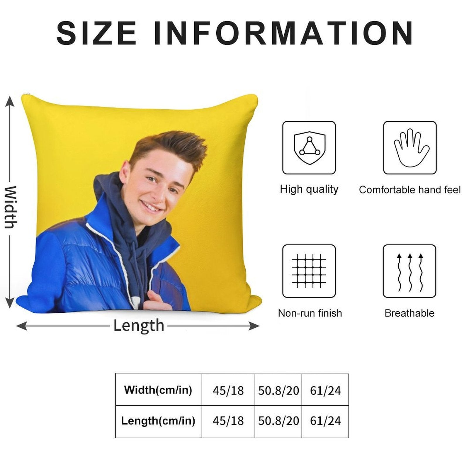 Noah Schnapp Blue Jacket Soft Luxury Feel Throw Pillow
