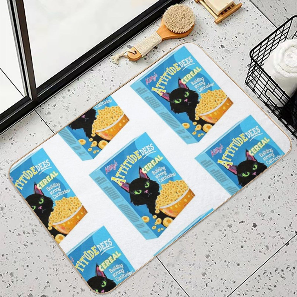 If Cats Had Their Own Cereal Brand  Easy To Clean Bath Mat
