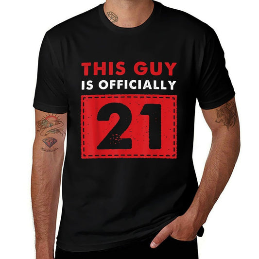This Guy Is Officially 21 Years Old Funny 21st Birthday  Graphic-printed T-Shirt
