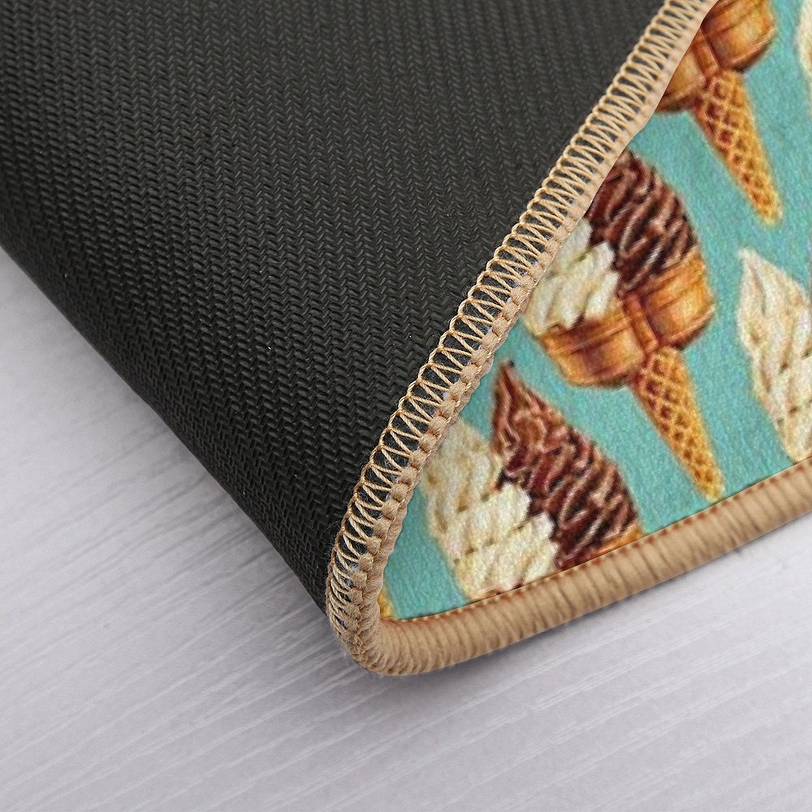 Twin Cone Pattern - Teal  Anti-Trip Bath Mat