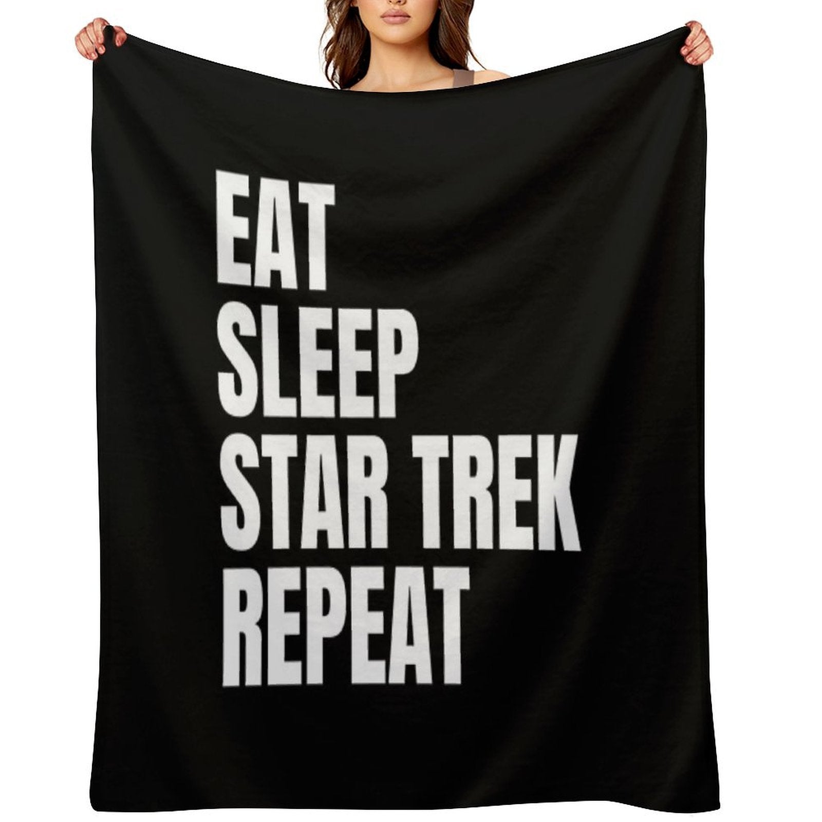 Eat Sleep Star Trek Repeat Anti-pilling Throw Blanket